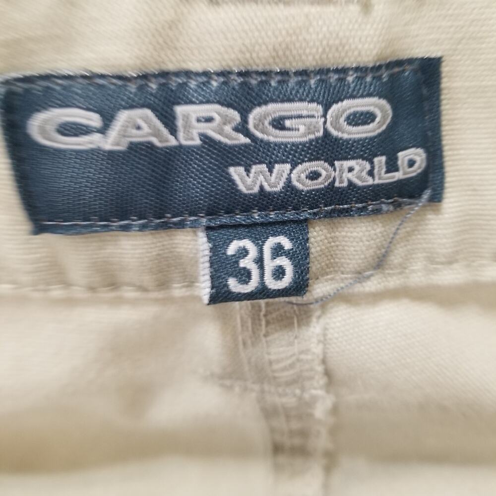 Cargo World Men's Cotton Blend Beige Cargo Shorts Hiking Camping 7 Pockets Sz 36 - Picture 8 of 10